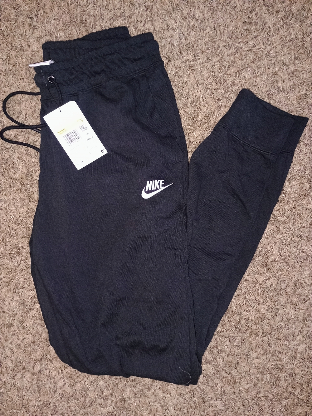 Nike Black Jogger Sweatpants with White Swoosh